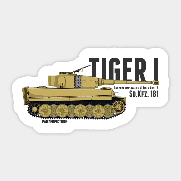 Tiger I Late Sticker by Panzerpicture